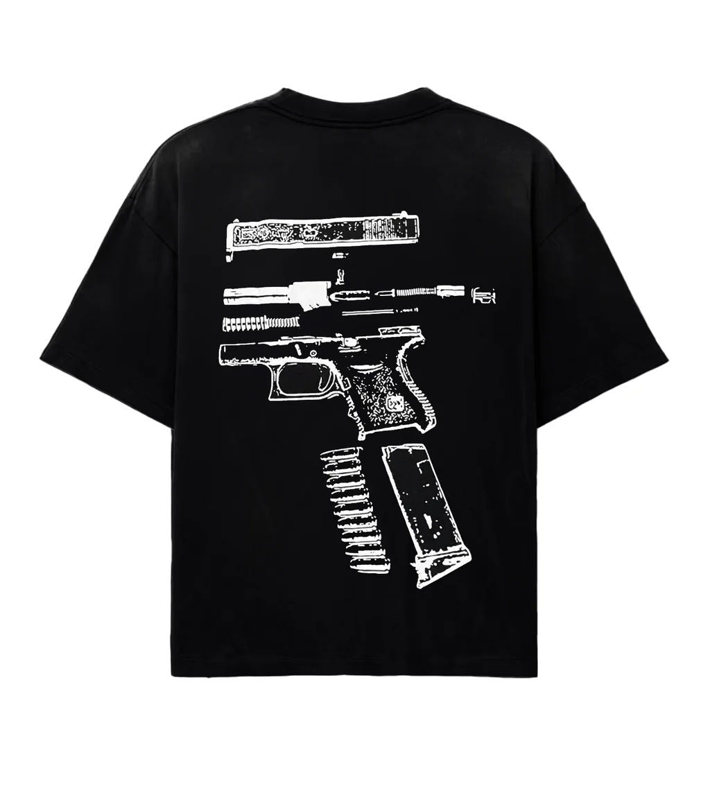 In Glock We Trust Tee White Letters Black