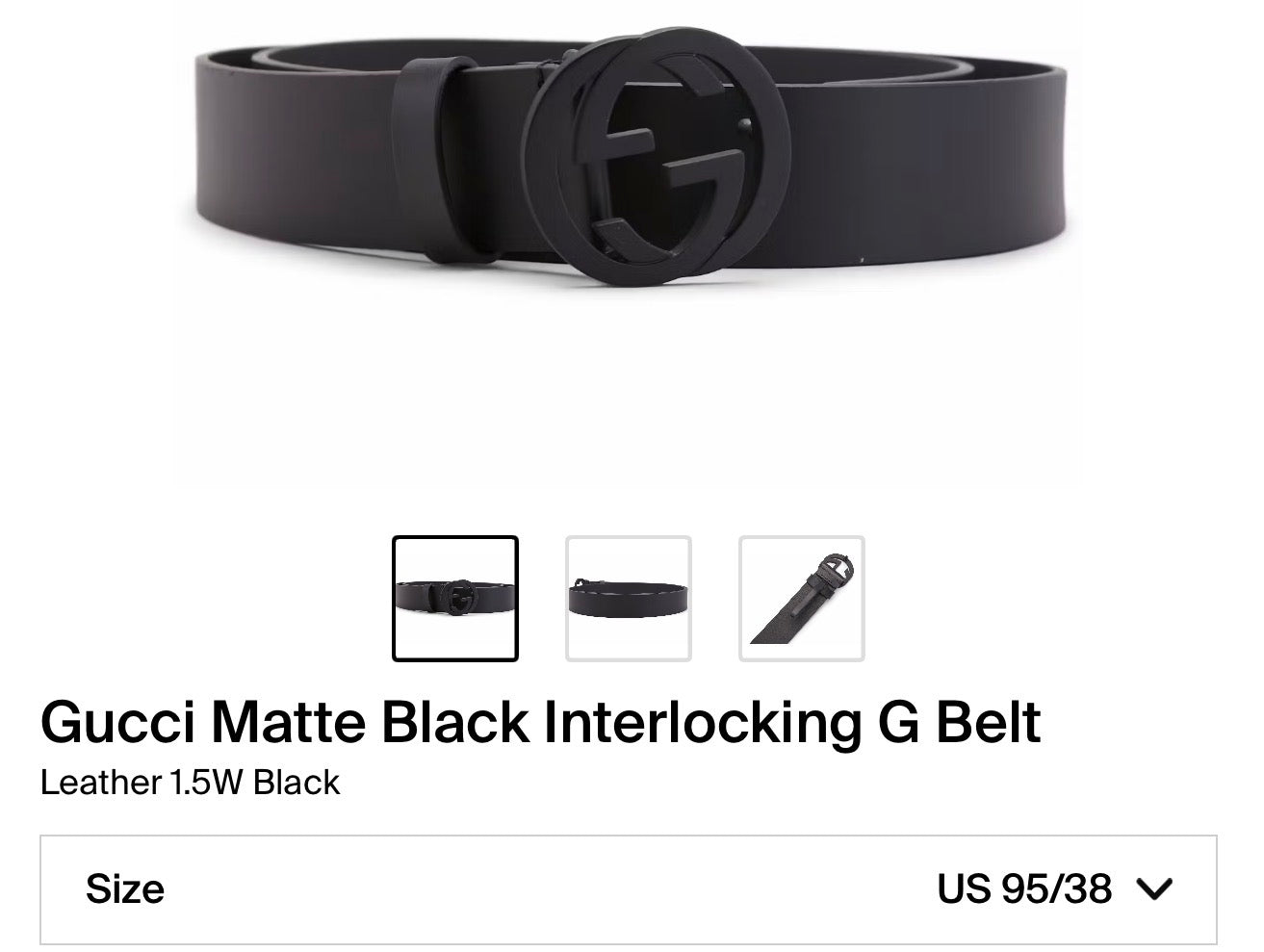 Gucci Matte Black Interlocking G Belt