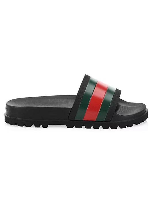 ★ Gucci Mens Web Slide Sandals