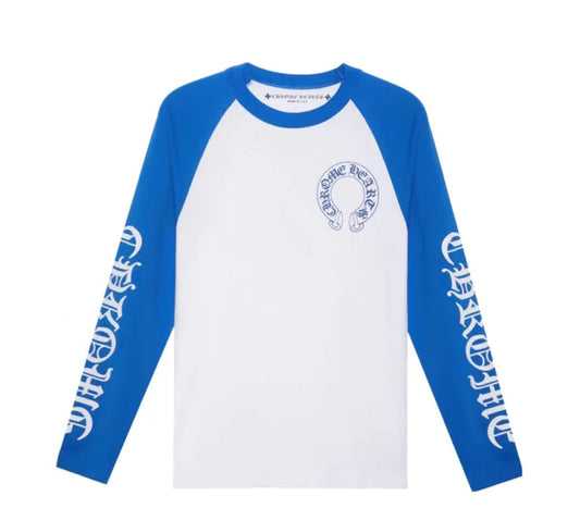 Chrome Hearts CH Baseball Shirt White/Blue CH