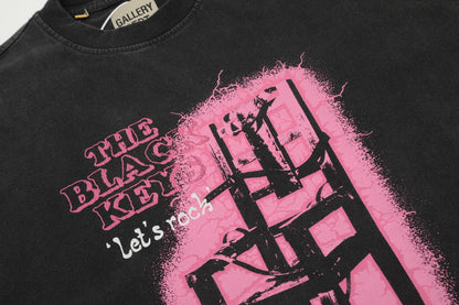 GALLERY DEPT The Black Key Hand-Painted Distressed T-Shirt