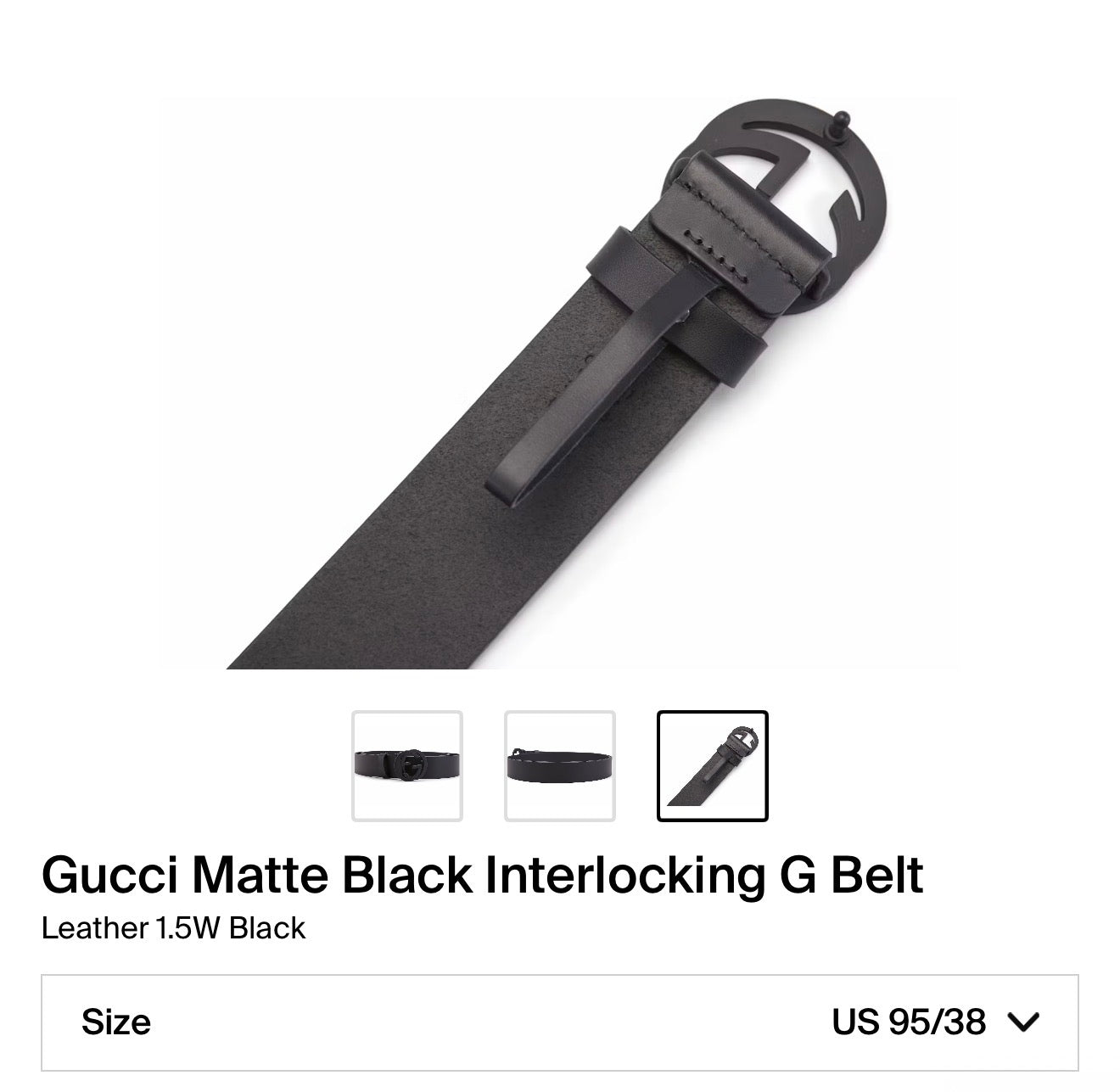 Gucci Matte Black Interlocking G Belt