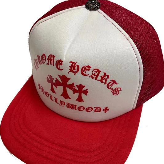 Chrome Hearts Trucker Hat Red/White