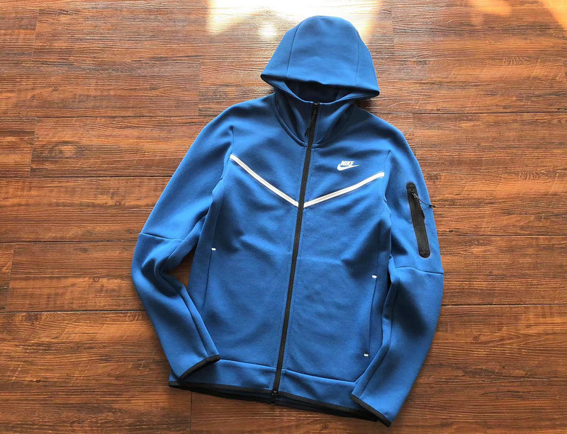 NIKE TECH FLEECE HOODIE x BLUE WHITE