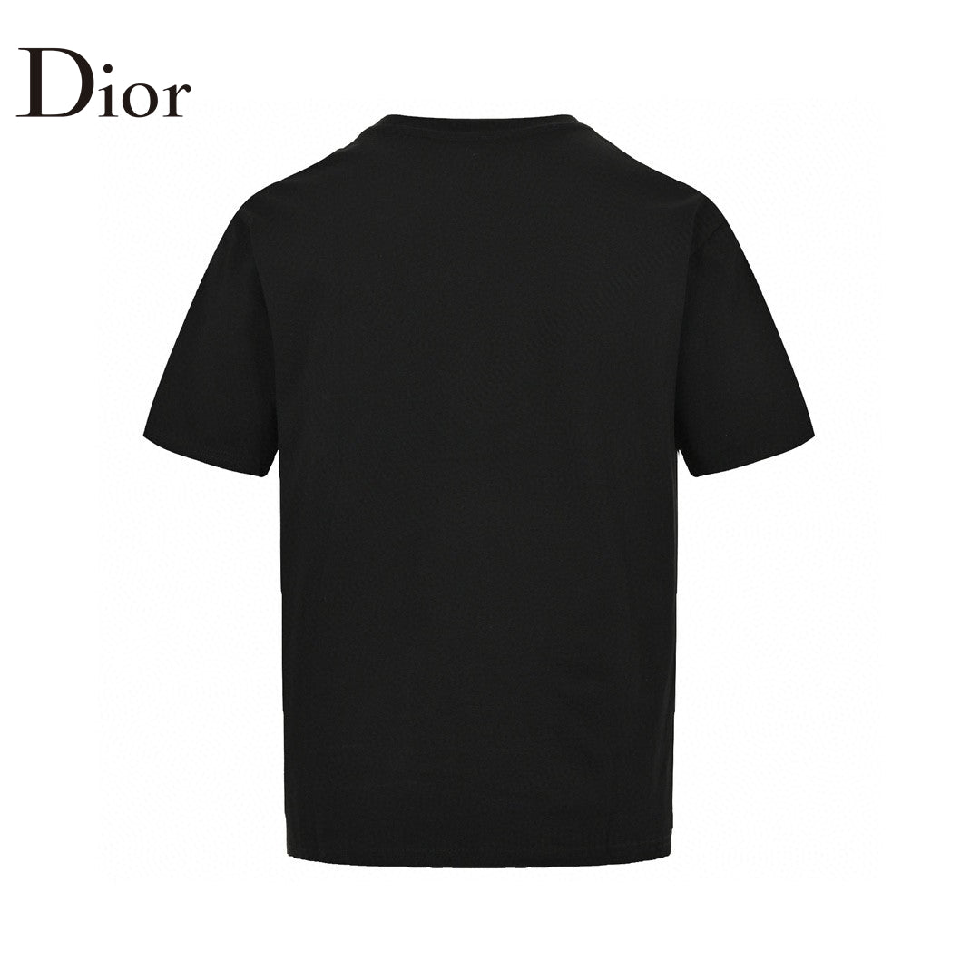 Starry Sky Embroidered Logo Tee – Black