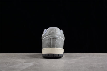 Star Logo Low-Top Sneaker – White and Grey