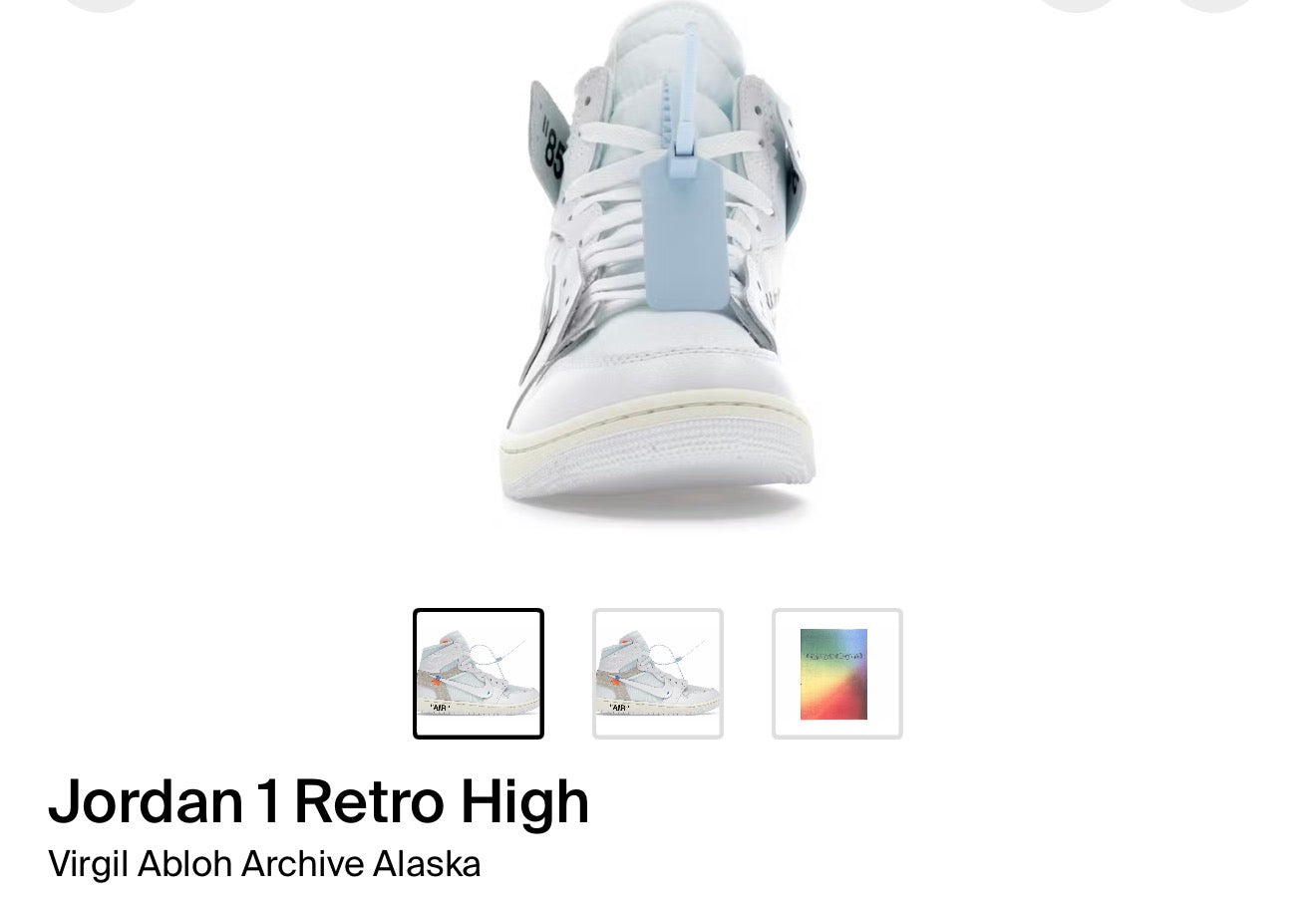 Jordan 1 Retro High Virgil Abloh Archive Alaska