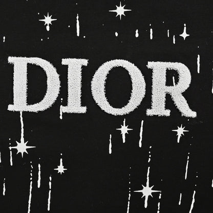 Starry Sky Embroidered Logo Tee – Black