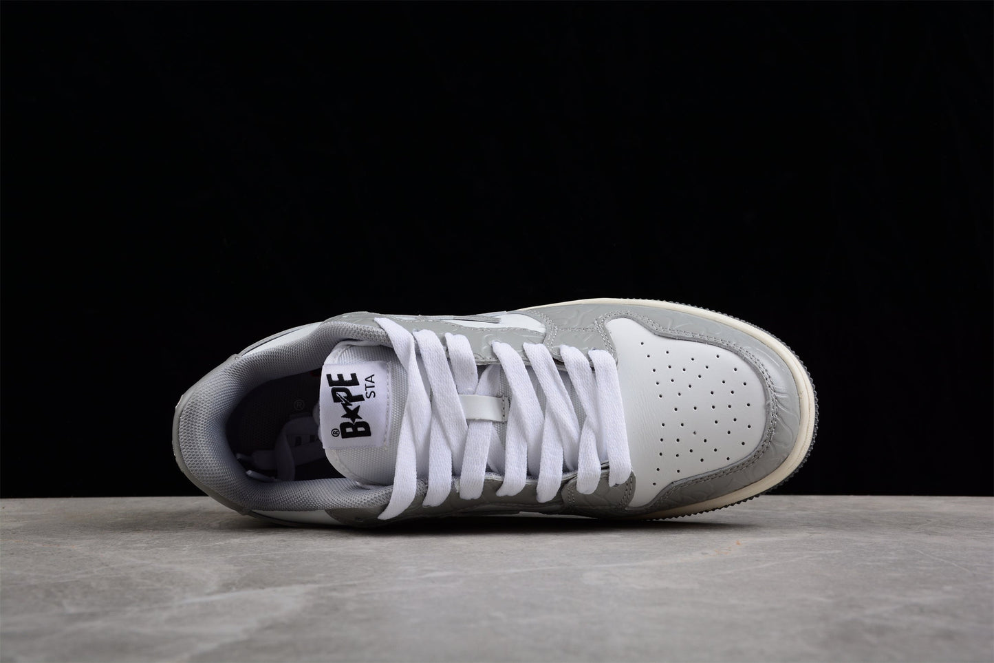 Star Logo Low-Top Sneaker – White and Grey