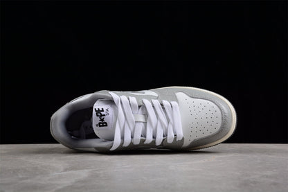 Star Logo Low-Top Sneaker – White and Grey