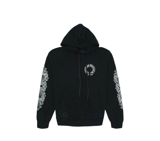 Chrome Hearts Horse Shoe Floral Hoodie Black