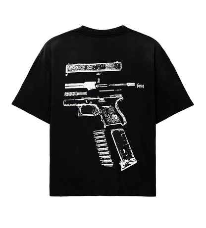 In Glock We Trust Tee White Letters Black
