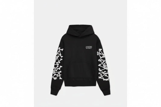 Amiri Men's Bones Stacked Hoodie Black