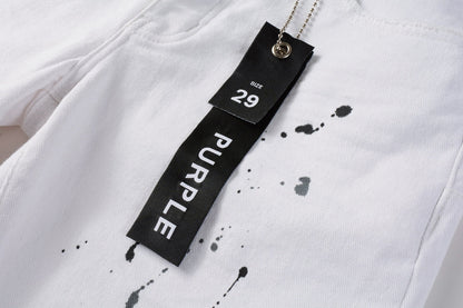 Purple Brand Shorts White