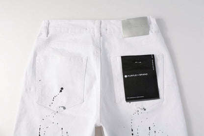 Purple Brand Shorts White