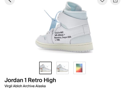 Jordan 1 Retro High Virgil Abloh Archive Alaska
