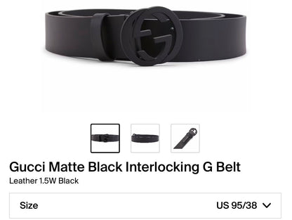 Gucci Matte Black Interlocking G Belt