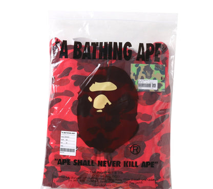 Red Bape Full Zip Up Double Hood