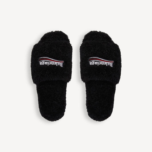 Plush Faux-Fur Slide Sandals – Unisex Comfort Slides