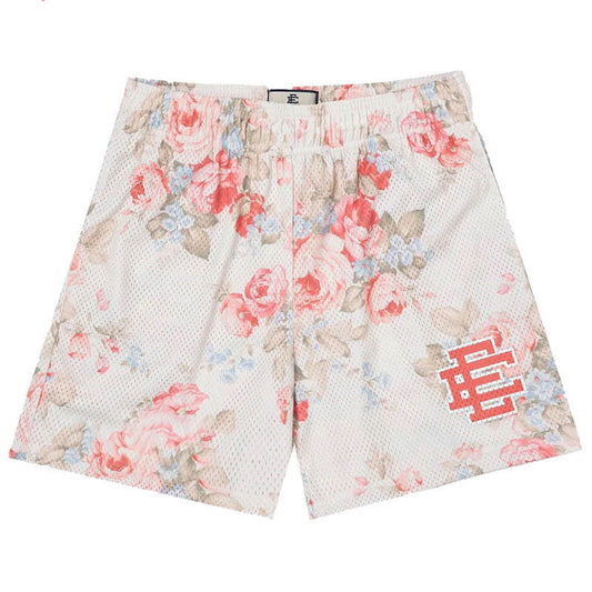EE Mesh Short Red Roses On White Bg