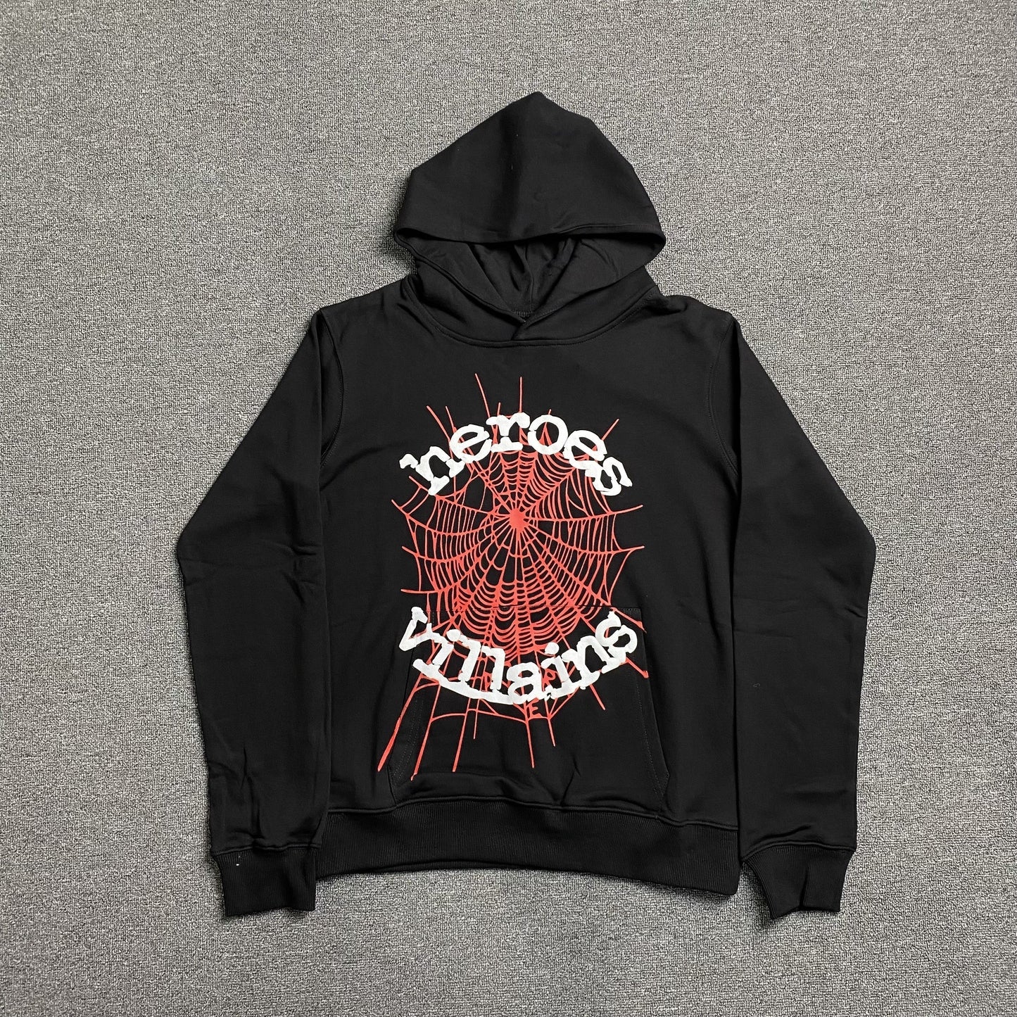 SP5DER x METRO BOOMIN HEROES AND VILLAINS HOODIE BLACK