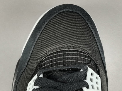 Jordan 4 Black Canvas - Premium Retro Basketball Sneakers